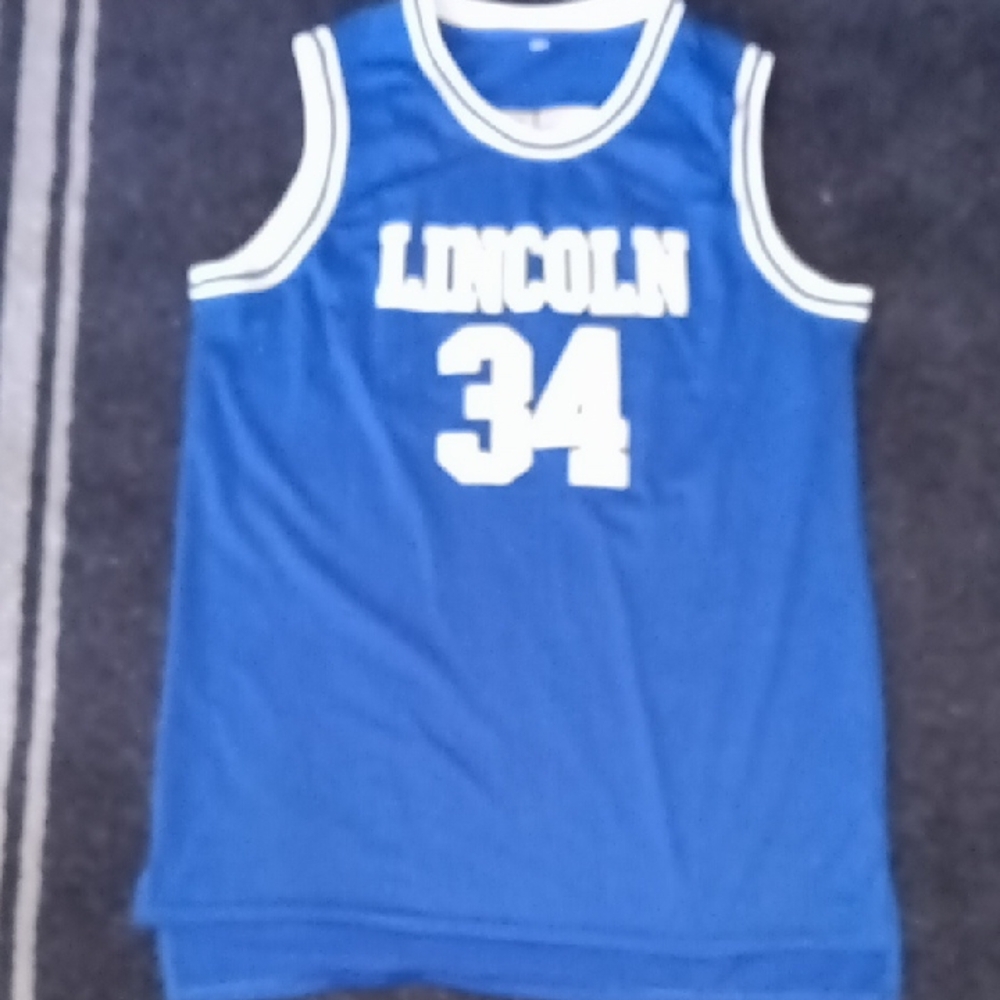 Men's XL Blue "Lincoln 34"(Jesus Shuttlesworth)Basketball Jersey